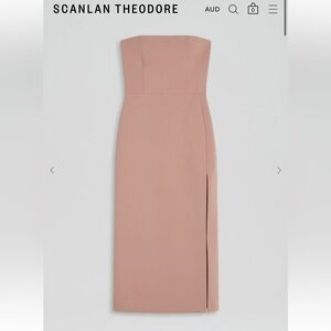Scanlan Theodore Cady Strapless Nude Dress